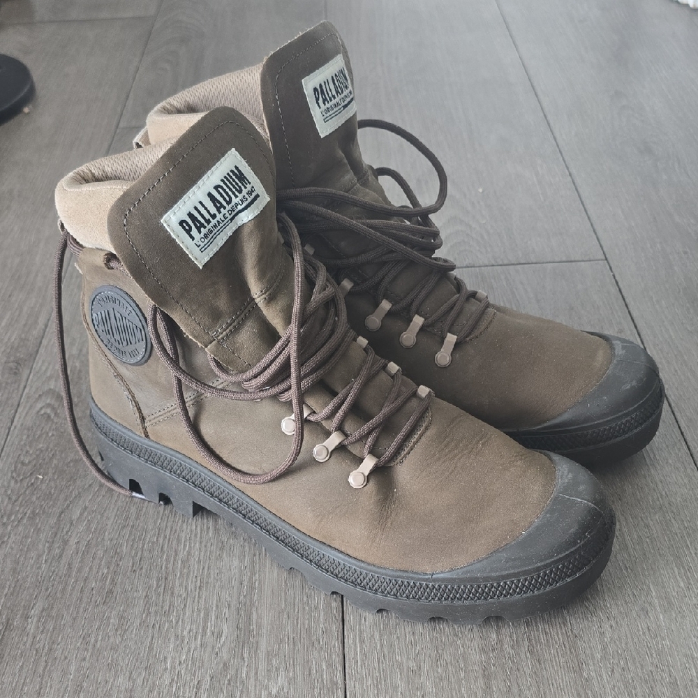 Palladium Men's Olive Brown Lace-Up Hiking Boots